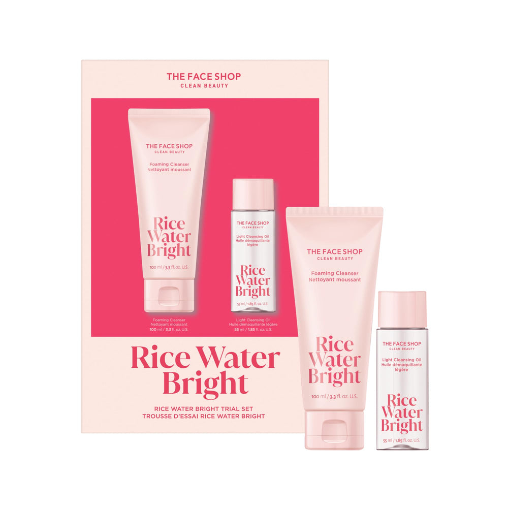 The Face Shop Rice Water Bright foaming cleanser travel-size for on-the-go cleansing.