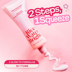 The Face Shop Rice Water Bright Milk and Jelly Double Cleanser dual-tube design for two-in-one use.