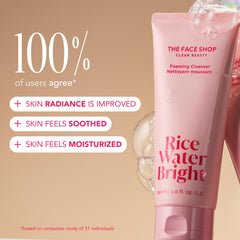 The Face Shop Rice Water Bright Travel Kit eye cream tube emphasizes brightening and nourishing under-eye care.