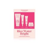 The Face Shop Rice Water Bright Travel Kit packaging showcases compact, TSA-friendly bundles for on-the-go cleansing.