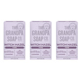 The Grandpa Soap Company Witch Hazel Bar Lavender pour for soothing cleansing and gentle toning.