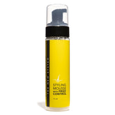 The Hair Diagram Ashley Marie Styling Mousse frizz bottle pour demonstrates quick-dry frizz control.