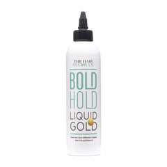 The Hair Diagram Bold Hold Liquid Gold bottle shows quick-dry, temporary lace hold.