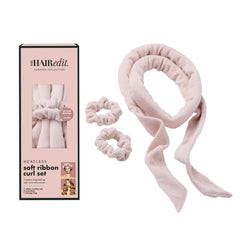 The Hair Edit heatless soft ribbon rod creates smooth, heat-free curls.