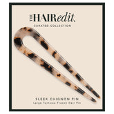 The Hair Edit Sleek Chignon French Pin with tortoise pattern for daily elegance.