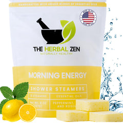 The Herbal Zen Morning Energy Shower Steamer pack boosts morning motivation.