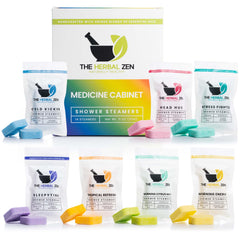 The Herbal Zen Shower Steamers Variety Pack cover offers an at home spa moment.