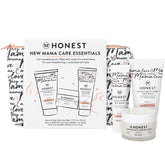 The Honest Company New Mama Care Essentials gift set packaging in a reusable pouch for on-the-go postnatal care