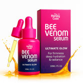 The Honey Code Bee Venom Serum bottle pump delivers quick hydration for radiant skin.