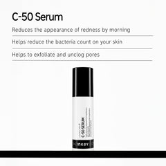 The INKEY List C-50 Serum pea-sized application demonstrates a night-time spot care routine.