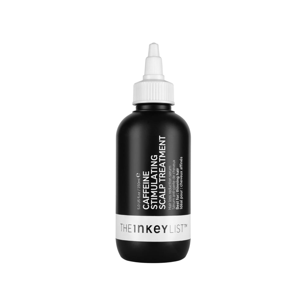 The INKEY List caffeine scalp treatment bottle boosts scalp stimulation for healthier-feeling hair
