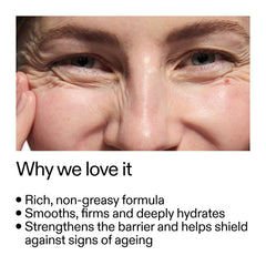 The INKEY List ceramide repair moisturiser jar shows creamy texture for plumping.