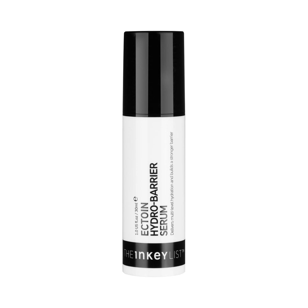 The INKEY List Ectoin Hydro-Barrier Serum bottle pours for quick hydration on bare skin.