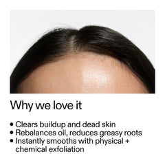 The INKEY List Glycolic Acid Exfoliating Scalp Scrub being applied to the scalp for exfoliation.