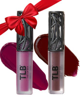 The Lip Bar Muse deep berry swatch on lips for bold, long-lasting color.