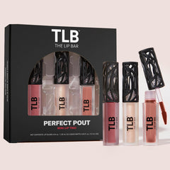 The Lip Bar Perfect Pout Mini Trio pack showcases versatile shades for day-to-night looks.