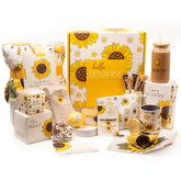 The Love Crate Co sunshine box unpacked offers a joyful birthday gifting experience
