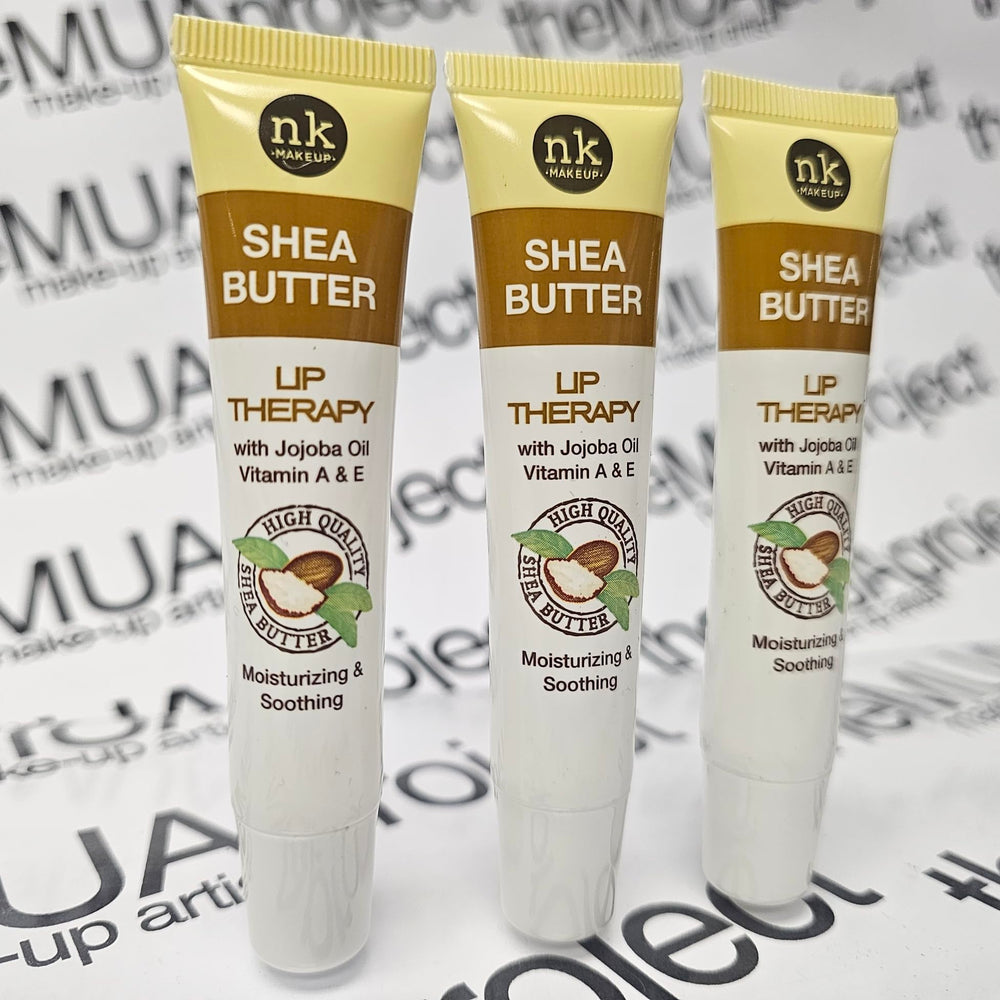 The Make-Up Artist Project Shea Butter Lip Therapy 3-pack front view highlights moisturizing lip care for dry lips.