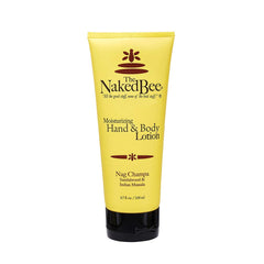 The Naked Bee Nag Champa lotion pump highlights daily hydration and calming aroma