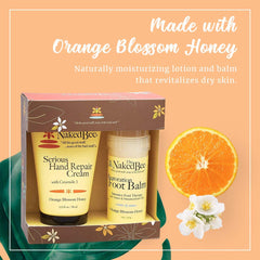 The Naked Bee Orange Blossom Honey Foot Balm roller softens calloused feet.