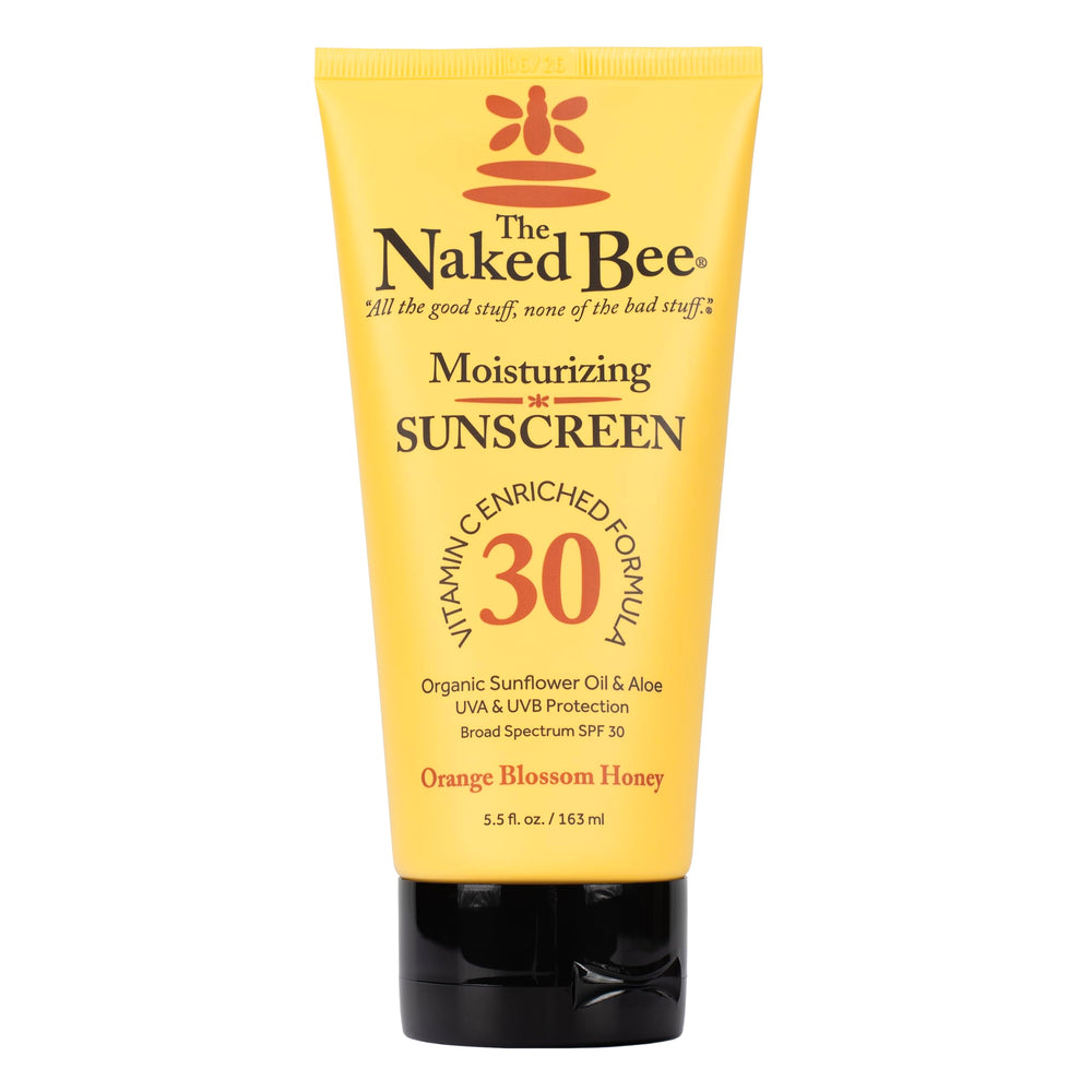 The Naked Bee Vitamin C sunscreen tube front, SPF 30 for daily sun protection.