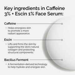 Close-up of The Ordinary Caffeine 3% + Escin 1% serum texture delivering light hydration.