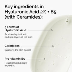 Close-up on The Ordinary Hyaluronic Acid 2% + B5 label and pump