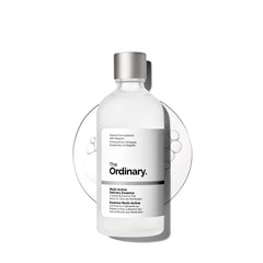 The Ordinary Multi-Active Delivery Essence bottle shows lightweight hydration for daily moisture.