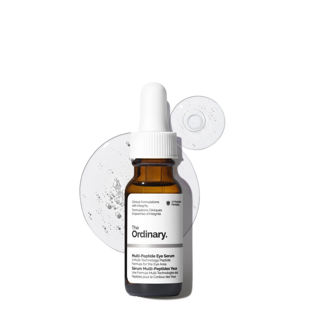 The Ordinary Multi-Peptide Eye Serum bottle close-up for eye-area care.