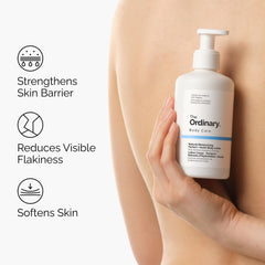 Application on skin demonstrating quick absorption of The Ordinary lotion.