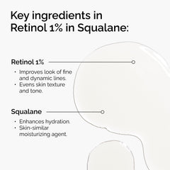 The Ordinary Retinol 1% in Squalane dropper demonstrates precise evening application.