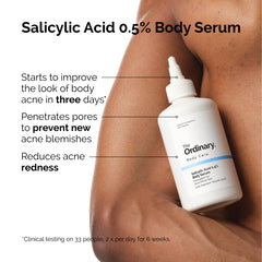 The Ordinary Salicylic Acid 0.5% Body Serum nozzle for precise application on blemishes.