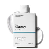 The Ordinary Sulphate 4% Cleanser bottle front shows fragrance-free, color-safe cleansing for body and hair