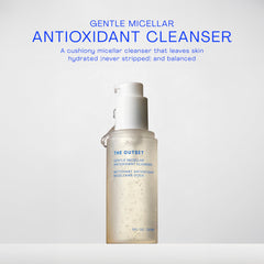 The Outset Gentle Micellar Cleanser makeup-removal close-up—gentle cleanse lifts makeup.