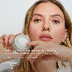 The Outset Restorative Night Cream being gently applied to face and neck.