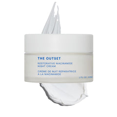 The Outset Restorative Night Cream tube front view for overnight hydration.