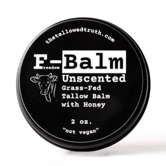 The Tallowed Truth F-Balm Tallow jar closeup for daily skin hydration.
