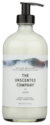 The Unscented Company unscented lotion bottle front view for gentle daily hydration.