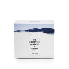 The Unscented Company unscented soap bar packshot shows gentle cleansing for all skin types.