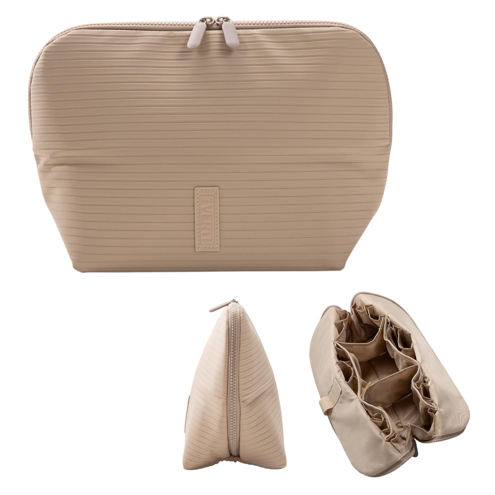 THE VERTI waterproof vegan-leather bag front view with quick-access pockets for travel.