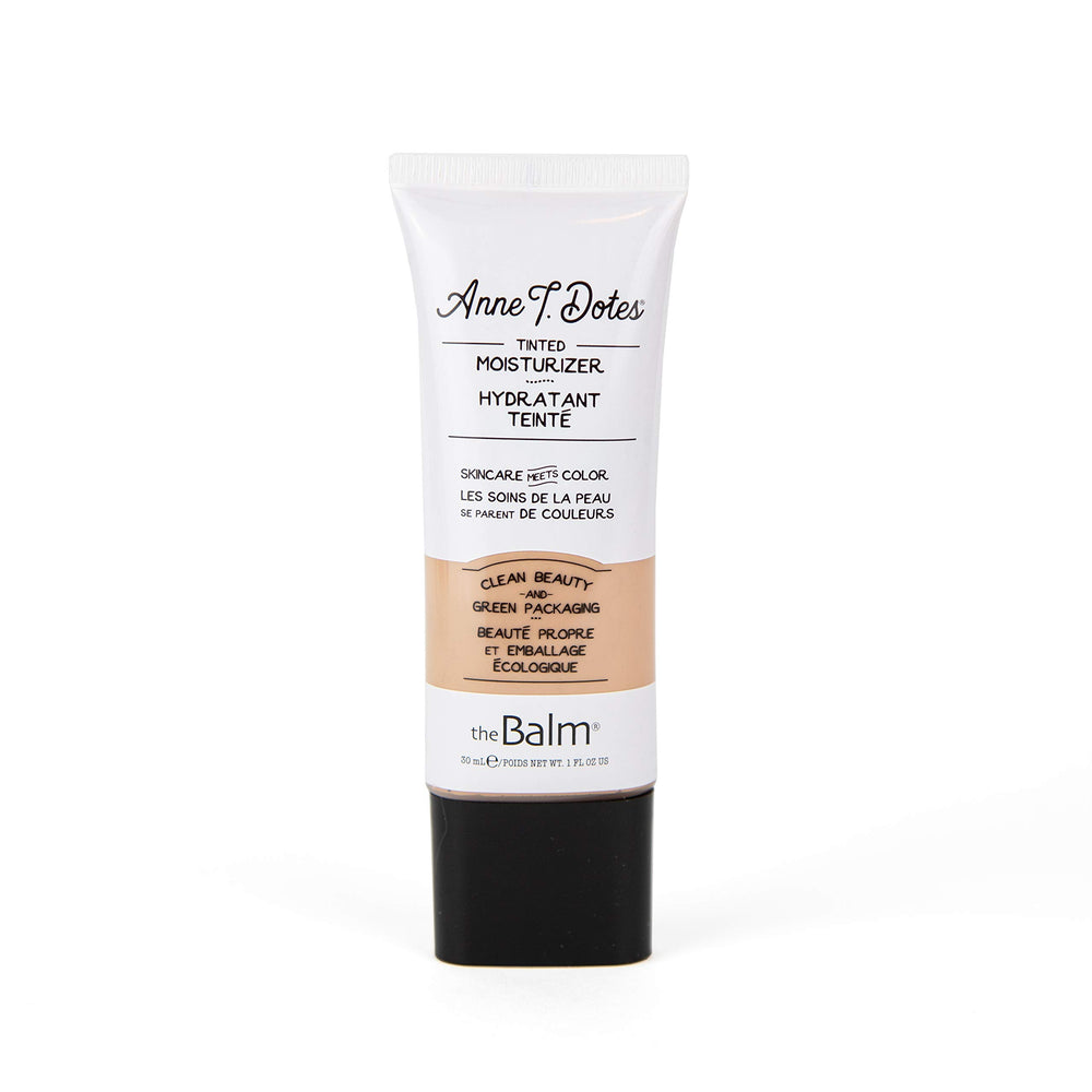 theBalm Anne T. Dotes Tinted Moisturizer tono 18 luz, cobertura suave para piel clara.