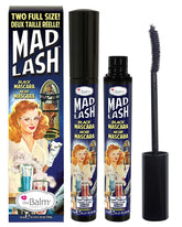theBalm Mad Lash duo pack shot shows voluminous, smudge-proof lashes for all-day definition.