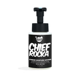 The Doux Chief Rocka Mousse bottle promotes hydration and frizz control for defined curls.