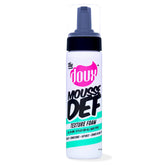 The Doux Mousse bottle angled pour for quick styling with flexible hold.