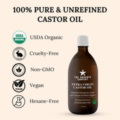 The Goodbye Company hexane-free label on castor oil bottle