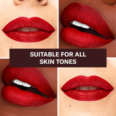 The Lip Bar Bawse Lady color swatch emphasizes vibrant pigment and smooth application.