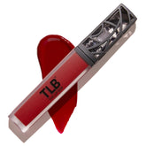 The Lip Bar Bawse Lady liquid matte bottle shows a bold blue-red shade with long-lasting wear.