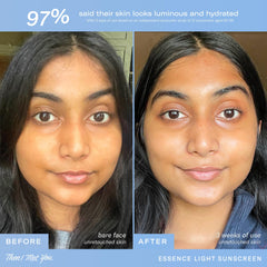 Then I Met You Essence Light Sunscreen application on hand demonstrates easy, quick absorption without sticky residue