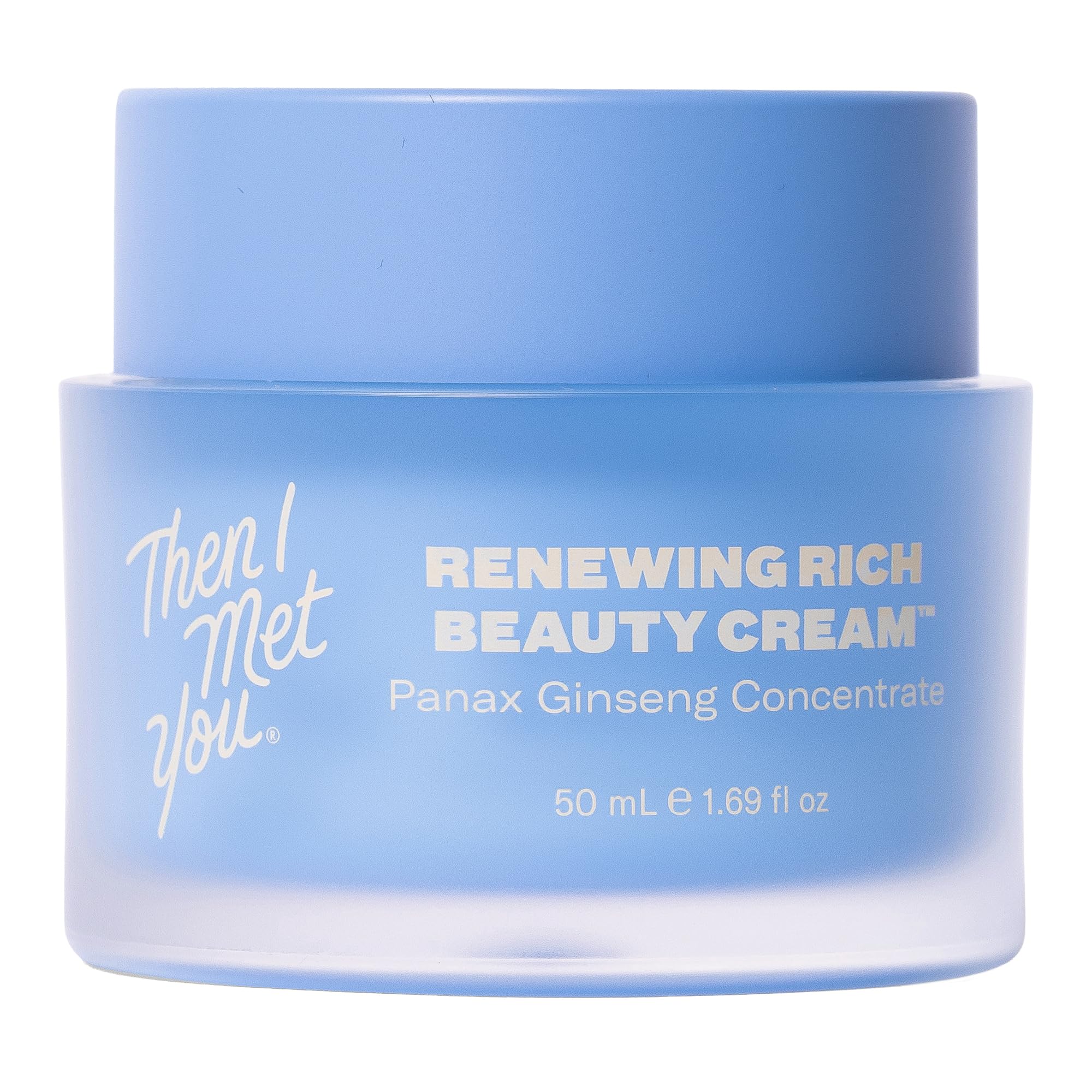 Then I Met You Renewing Rich Beauty Cream packaging highlights premium Korean skincare for daily moisture