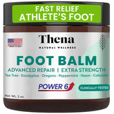 Thena foot cream tea tree oil application calms itching and nourishes skin.